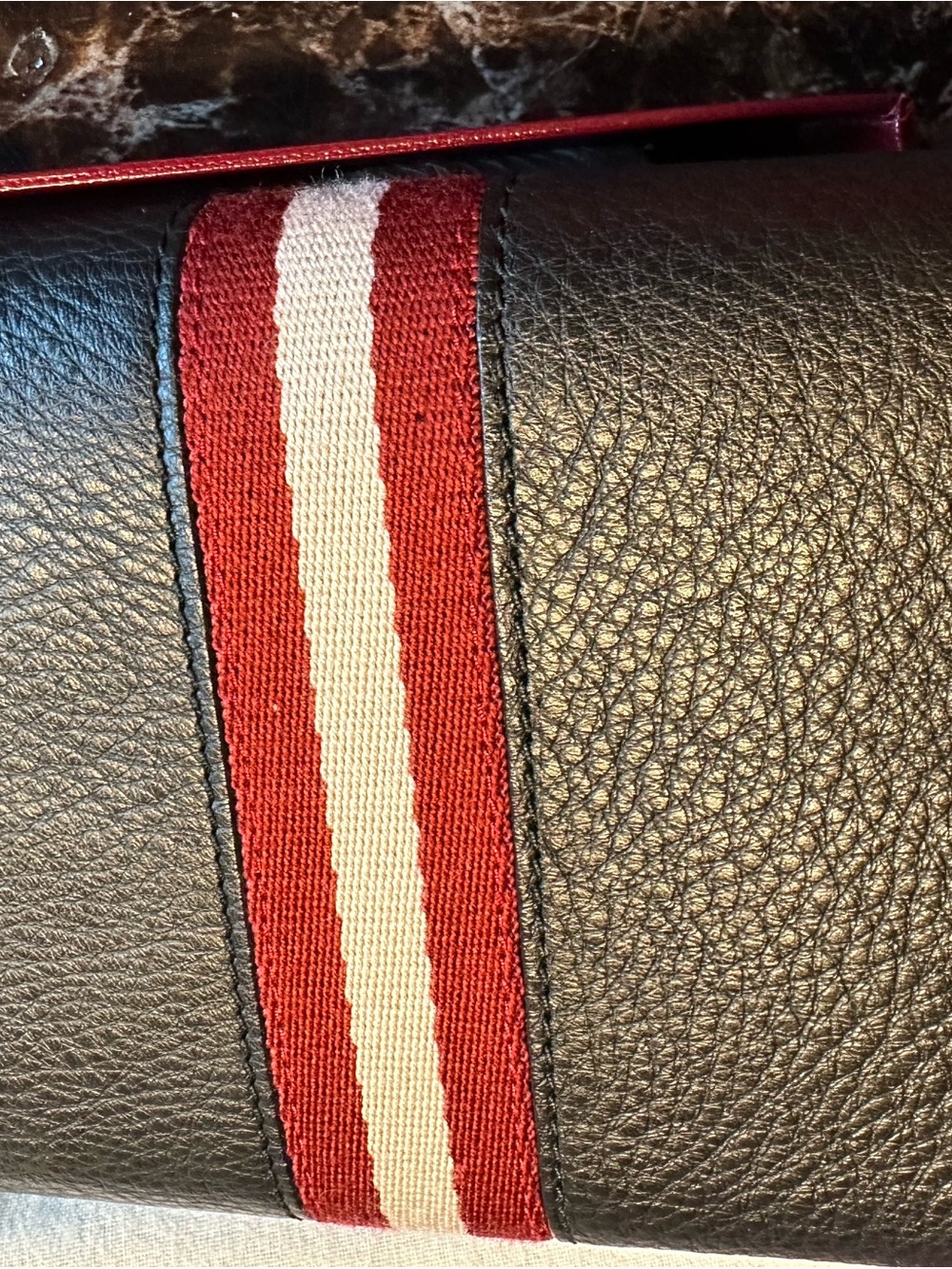 Bally Black Leather wallet with Red and White Stripe - Picture 12 of 13